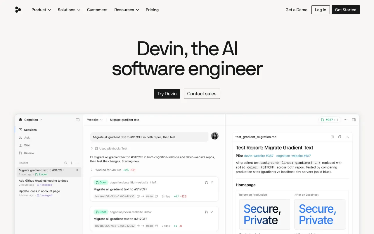 Page d'accueil de Devin le 2026-09-19