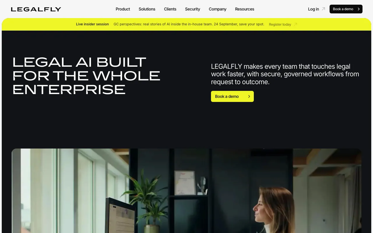 Page d'accueil de LEGALFLY le 2026-09-19