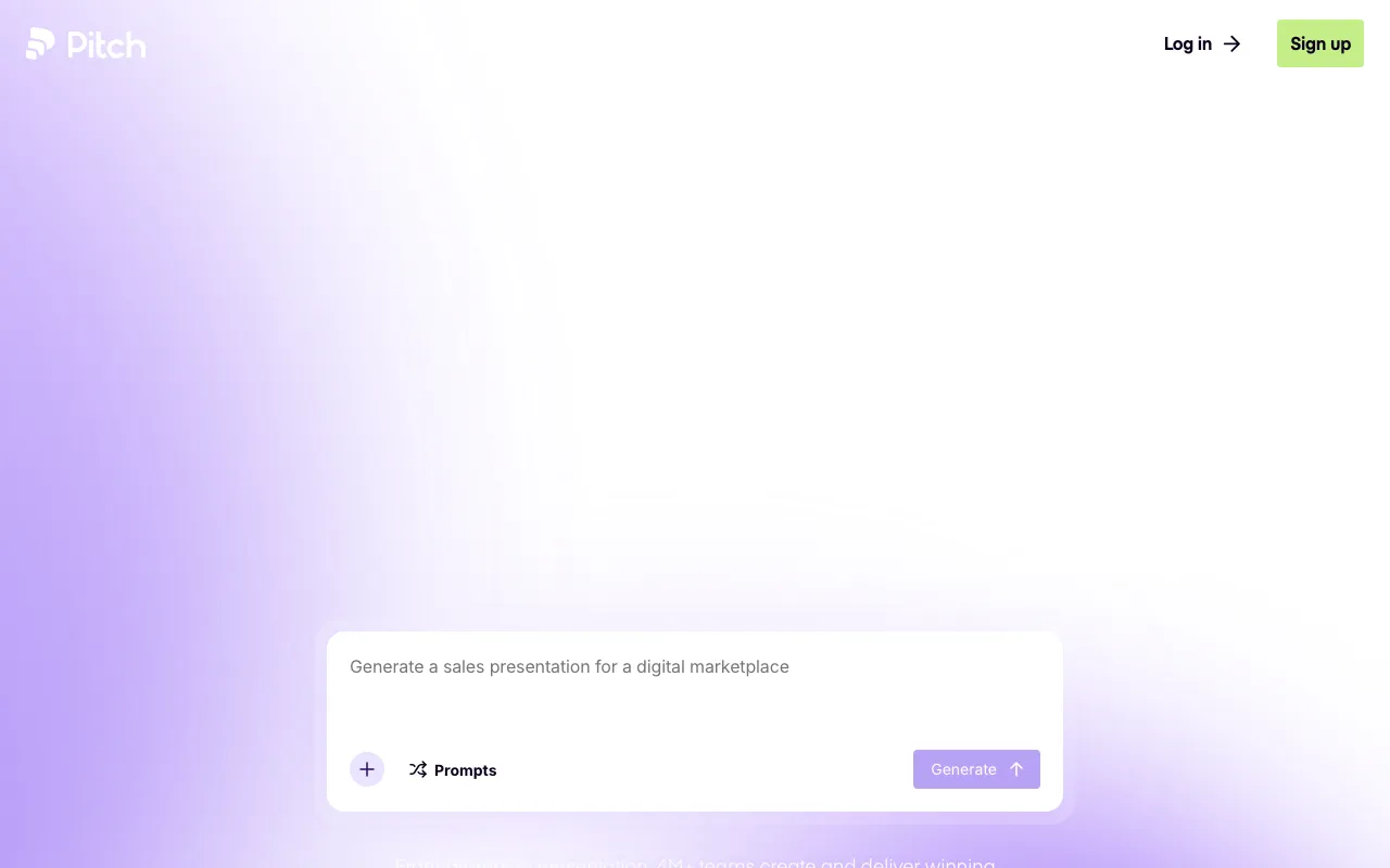 Page d'accueil de Pitch le 2026-09-19