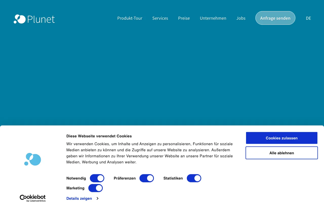 Page d'accueil de Plunet le 2026-09-19