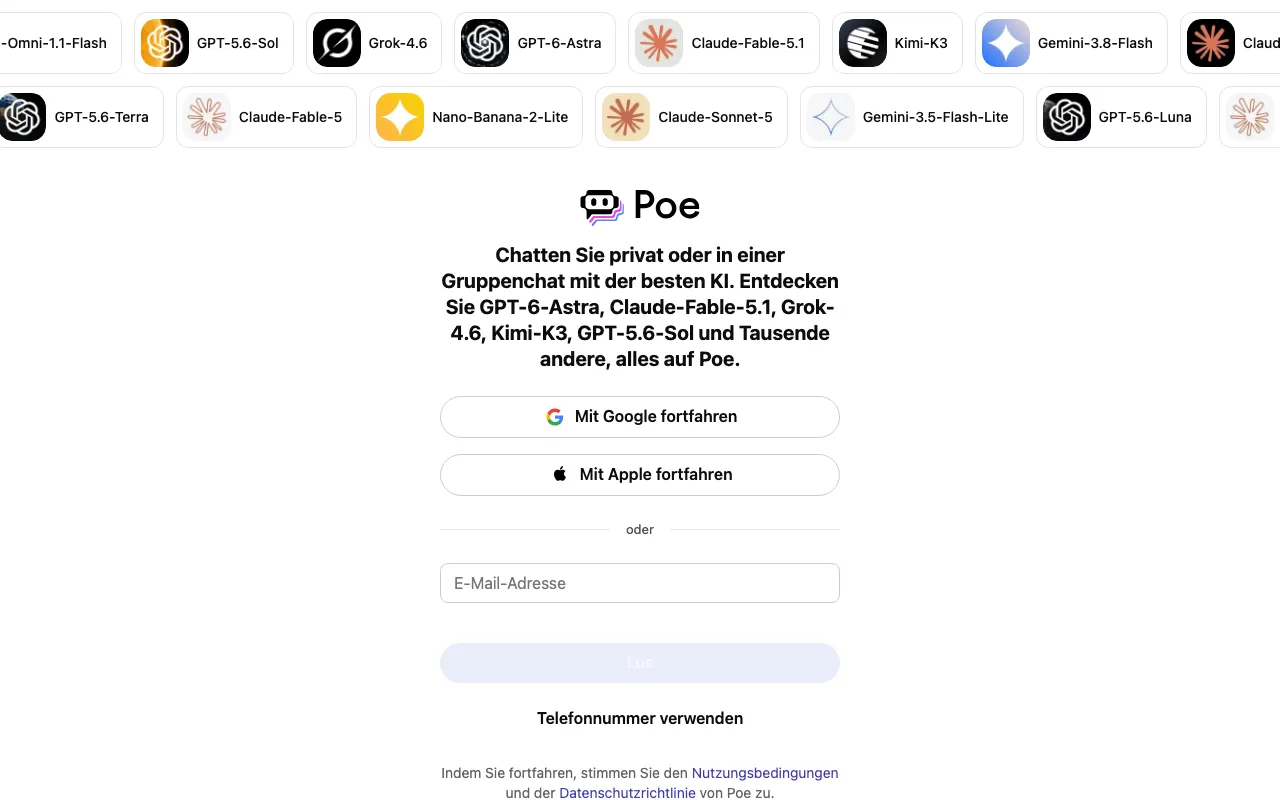 Page d'accueil de Poe le 2026-09-19