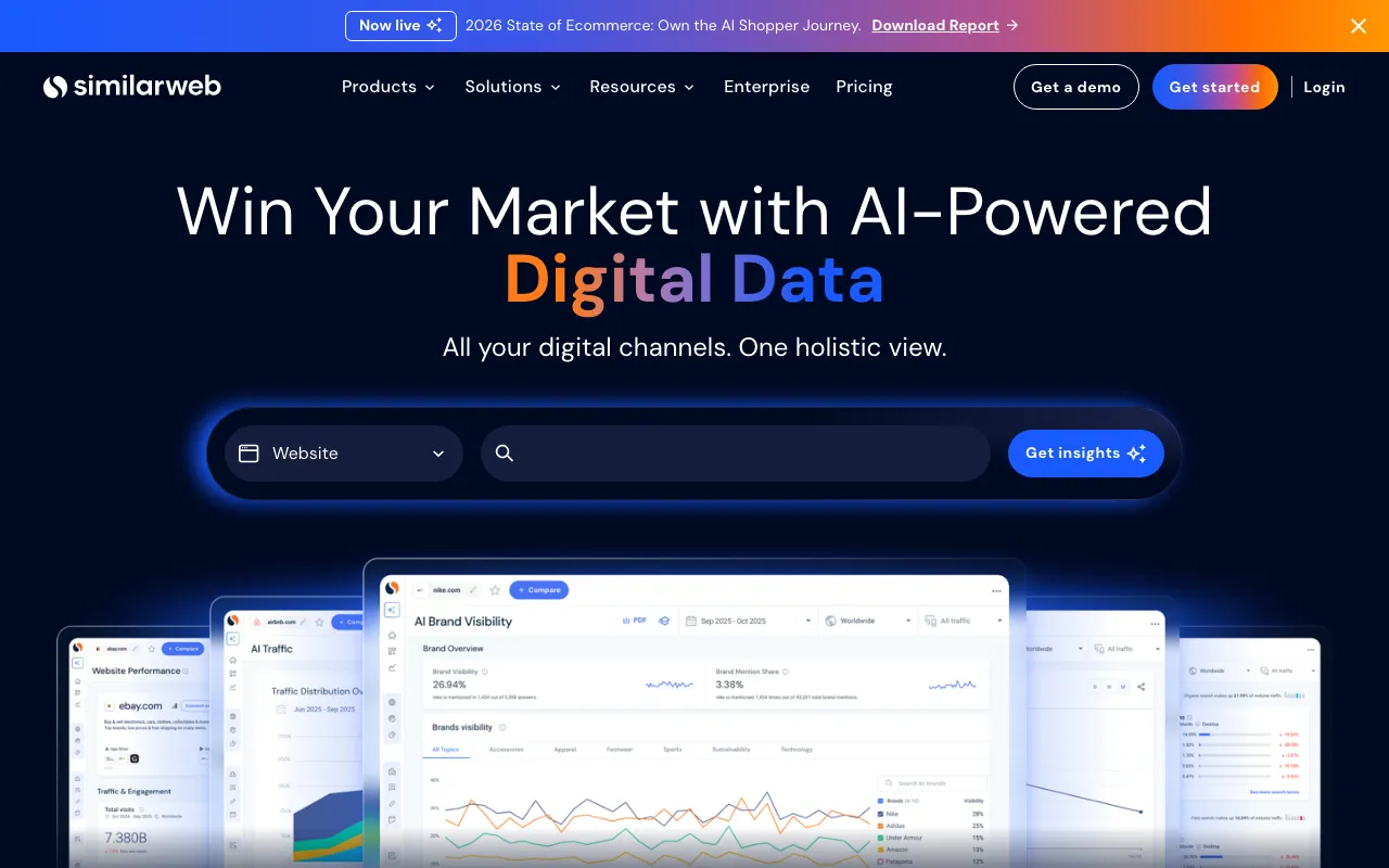 Page d'accueil de Similarweb le 2026-09-19