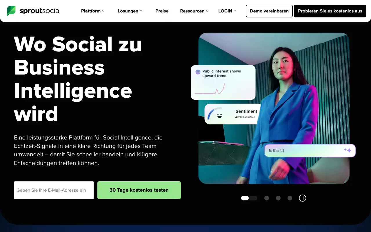 Page d'accueil de Sprout Social le 2026-09-19